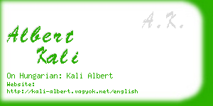 albert kali business card